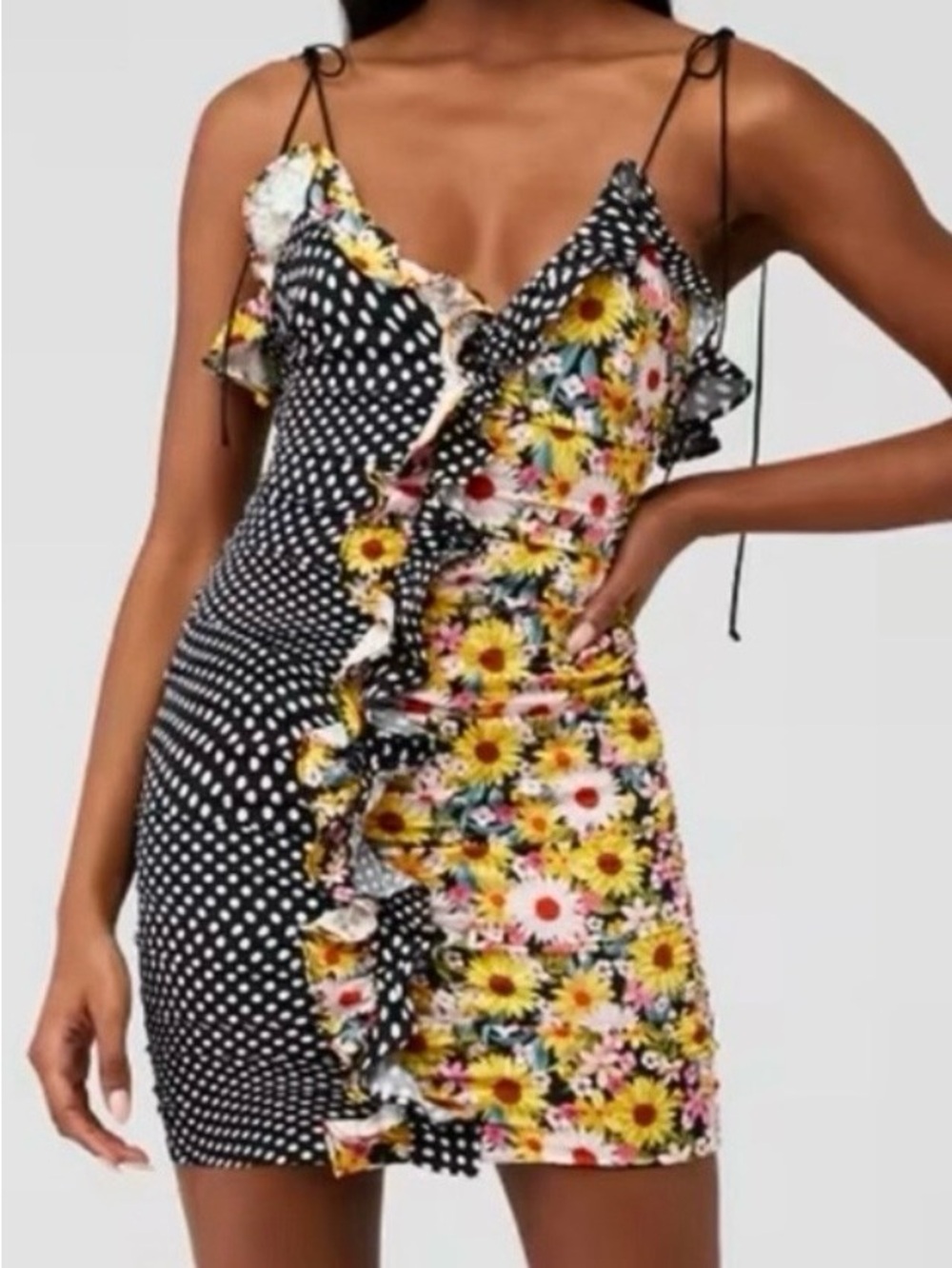 For Love & Lemons Mochi Shirred Mini Dress NWT Size XS
